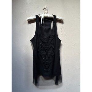 Sachin + Babi For Ankasa Womens Medium Black Embellished Racerback Tank Top